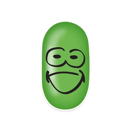 kacang, kegelapan, kacang gila, mainan antistress, hijau dengan emoji iri