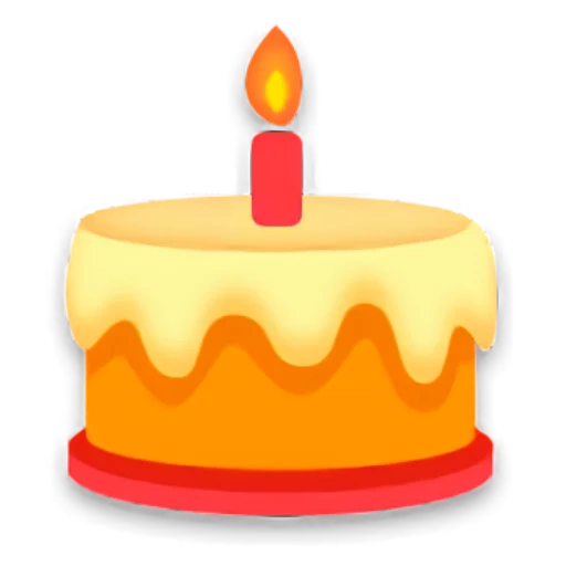 иконка торт, торт свечами, торт клипарт, смайлик тортик, тортик свечкой белом фоне