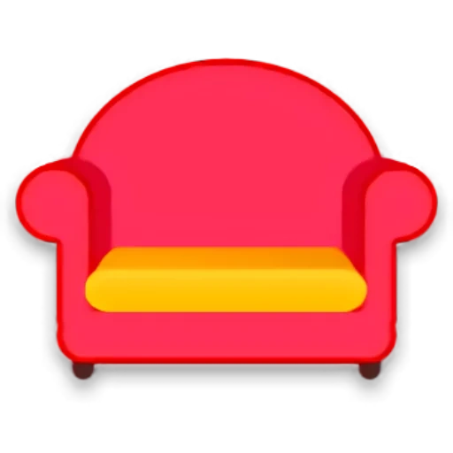 мебель, иконка диван, фавикон диван, диван мультяшный, красное кресло вектор