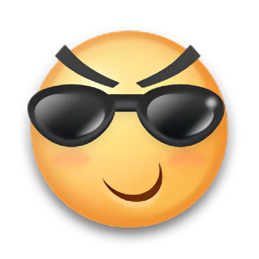 emoji, rush emoji, face emoji, lunettes souriantes, émoticônes des emoji