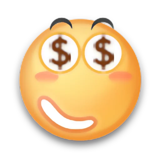 coin, the emoticons are funny, smiley emoticons, smile in dollars of eyes, smiley in dollars of eyes