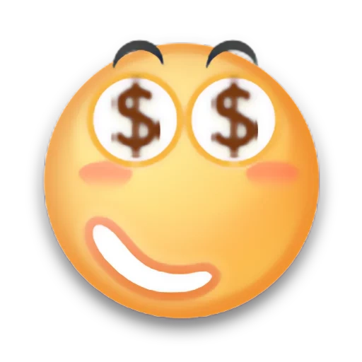 koin, wajah tersenyum lucu, emoji, tersenyumlah dengan mata dolar, wajah tersenyum