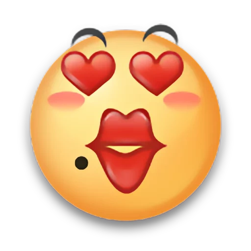 emoji encogido, sonreír, beso sonriente, amor sonriente, los ojos de emoji enamorados