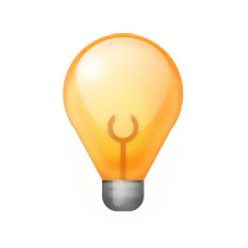 emoji glühbirne, gelbe glühbirne, lampe clipart, eine glühbirne ohne hintergrund, ein weißes hintergrundlicht