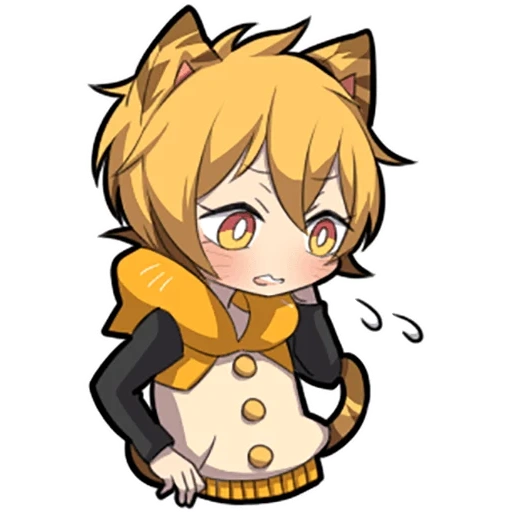 nessuna tigre, gatti chibi, linea del gattino, personaggi chibi, kitten sazi arancione