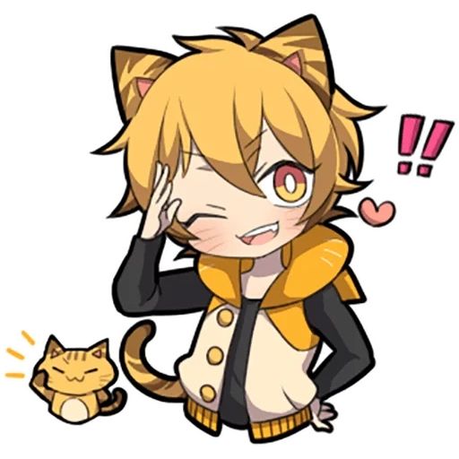 chibi gatos, linha de gatinho, personagens chibi