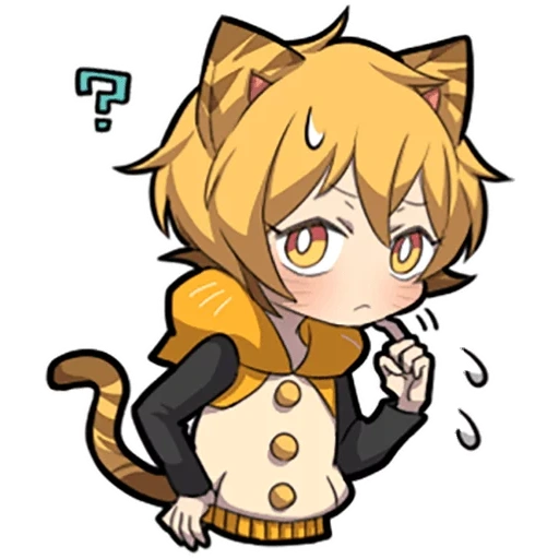 kitten ash, capo di chibi, personaggi chibi, kitten sazi arancione