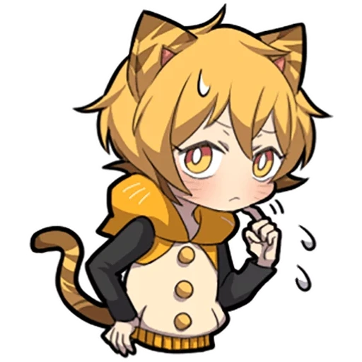 anime, ash kitten, otarie à fourrure rouge, chaton chibi