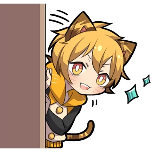 anime, nico tiger, kitten line, chaton chibi