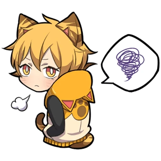 sem tigre, gatinho de cinzas, linha de gatinho, personagens chibi