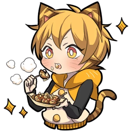 kätzchenlinie, chibi kätzchen, nobiko chan katze, orangefarbenes kätzchen sazi