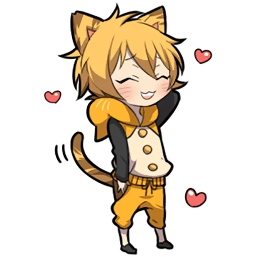 chibi, anime, chibi katzen, kätzchenlinie, chibi charaktere