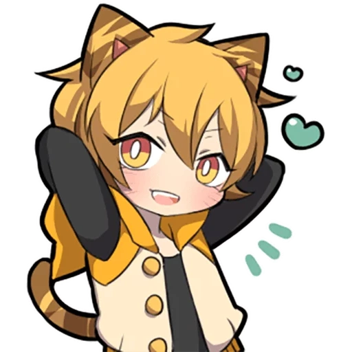 anime, kein tiger, chibi katzen