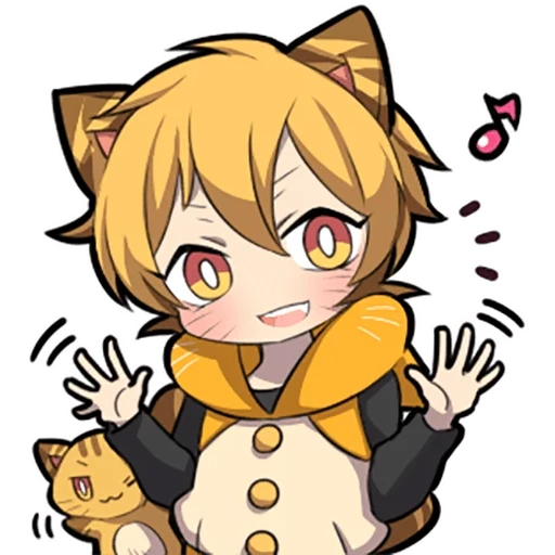 anime, gatti chibi, personaggi chibi, kitten sazi arancione