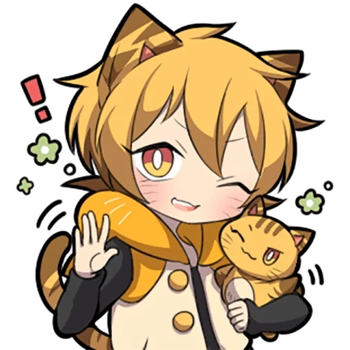 chibi, anime, chibi kittens, chibi characters, orange kitten sazi