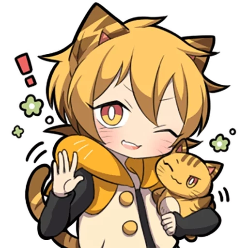 chibi, anime, chibi kätzchen, chibi charaktere, orangefarbenes kätzchen sazi