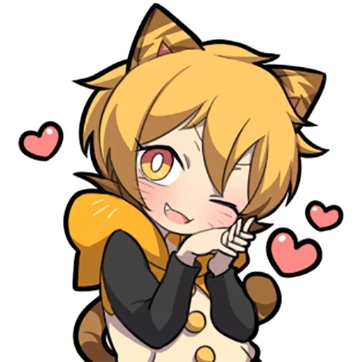 chibi, anime, gatti chibi, capo di chibi, kitten sazi arancione