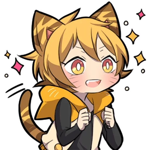 anime, linea del gattino, capo di chibi, kitten sazi arancione