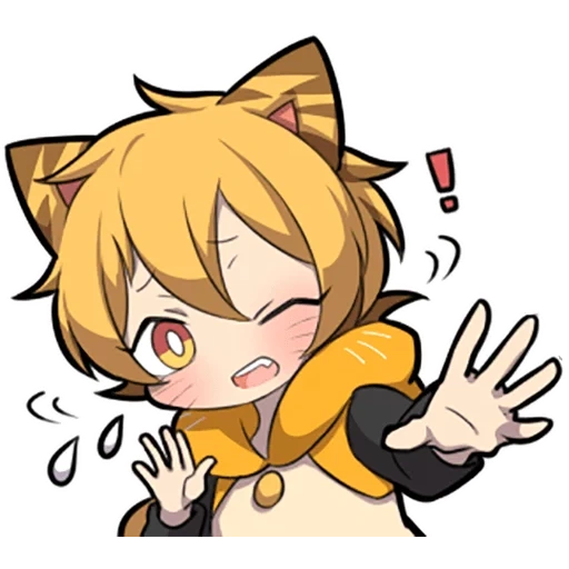 chibi, senza sfondo, nessuna tigre, personaggi, linea del gattino