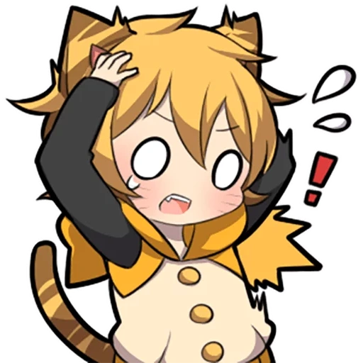 alcuni, nessuna tigre, linea del gattino, capo di chibi, personaggi chibi