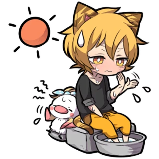 anime, chibi algum, gatinho de cinzas, linha de gatinho, chibi kittens