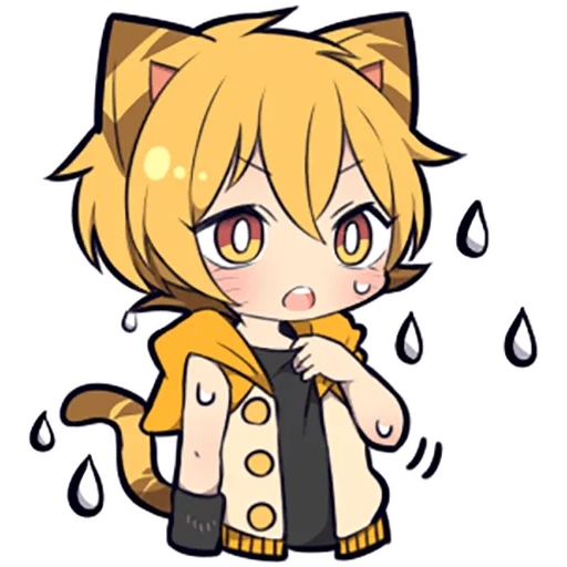 chibi, kein tiger, aschenkätzchen, chibi katzen, orangefarbenes kätzchen sazi