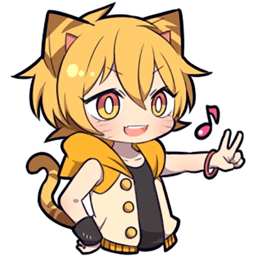 alcuni, anime, nessuna tigre, capo di chibi, kitten sazi arancione