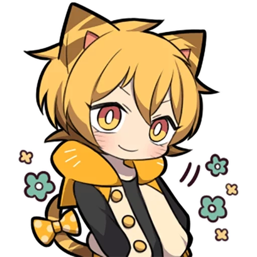 some, anime, no tiger, stickers without a background, orange kitten sazi