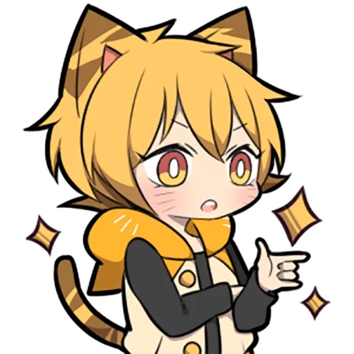 anime, chibi cats, kitten line, chibi characters, orange kitten sazi