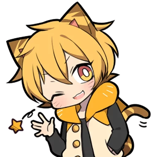 some, anime, chibi cats, chibi characters, orange kitten sazi