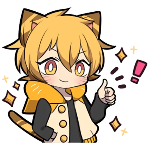 chibi, anime, capo di chibi, kitten sazi arancione