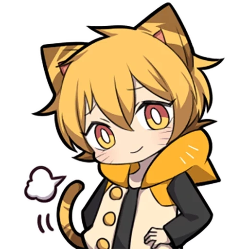 some, anime, chibi cats, chibi characters, orange kitten sazi