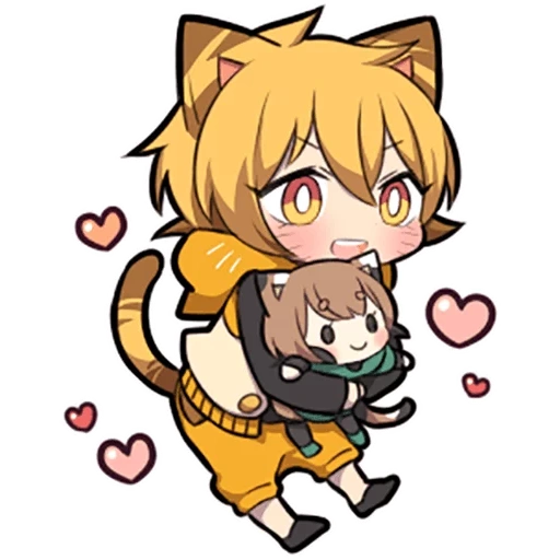 chibi, anime, sem tigre, gatinho de cinzas