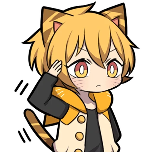 etwas, anime, kein tiger, chibi katzen, orangefarbenes kätzchen sazi