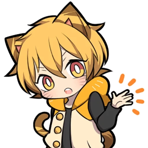 anime, gatti chibi, capo di chibi, personaggi chibi, kitten sazi arancione