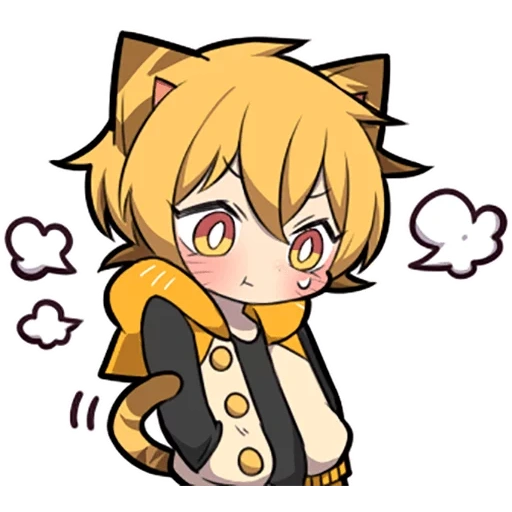 alcuni, anime, personaggi, gatti chibi, personaggi chibi