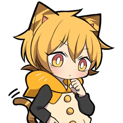 nessuna tigre, capo di chibi, personaggi chibi, adesivi senza sfondo, kitten sazi arancione