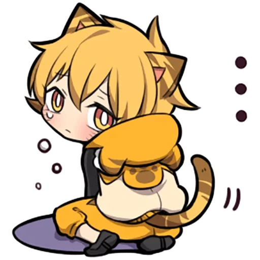 nessuna tigre, capo di chibi, personaggi chibi, kitten sazi arancione