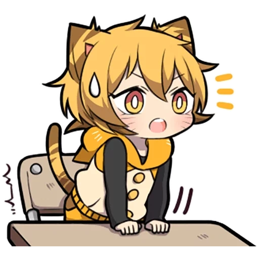 etwas, anime, chibi katzen, chibi kätzchen, orangefarbenes kätzchen sazi