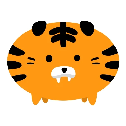 a toy, smiling tiger, tiger kawaii face