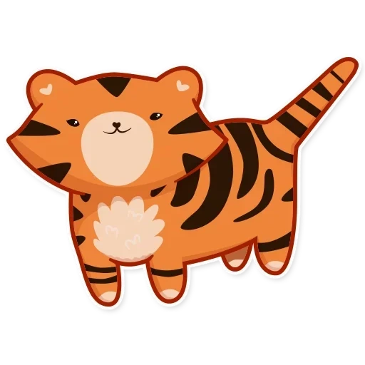 tigre, o tigre é fofo, tigre triste, tiger tigerok, um pequeno vetor de tigre