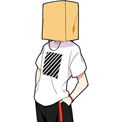 image, humain, personnages d'anime, le gars avec un sac de tête, homme avec un sac de tête