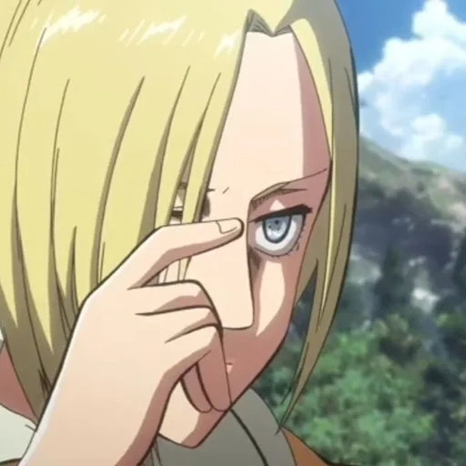 l'attacco dei titani, anne leonhardt, i titani attaccano annie, attacca i personaggi titani, annie leonhardt femmina