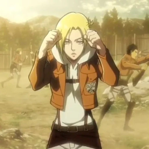 serangan titans, serangan anime titans, annie leonhart musim 4, serangan karakter titans, karakter anime menyerang raksasa