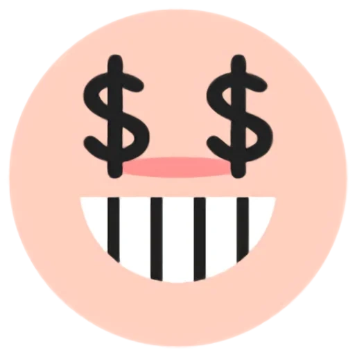 moneta, simbolo del denaro, icona denaro, la faccia di emoji è dollaro