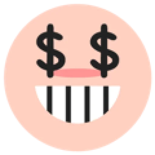 die münzen, die emoticons, gesichtsausdruck dollar