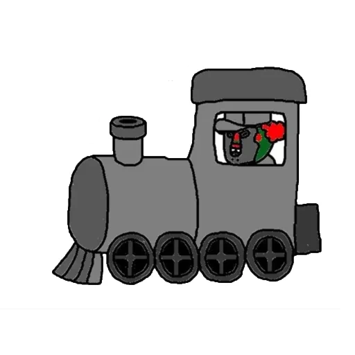 locomotive, un train, le dessin de la locomotive à vapeur, petite locomotive à vapeur, locomotive à vapeur animée