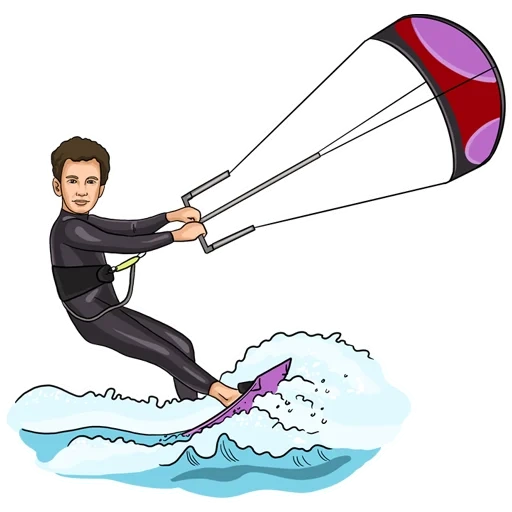 figura, patrón de surf de cometas, ilustraciones de skateboarding, ilustración vectorial, ilustración de kite surf