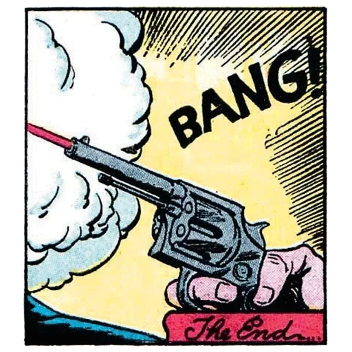 die kunst des comics, comic-stil, shooting the comics, pop art comics, 90er jahre comic-waffen