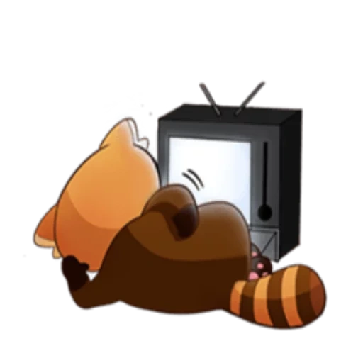 le persone, un televisore, cartoon del criceto, miele di api di orso, immagine del rapporto sui bug
